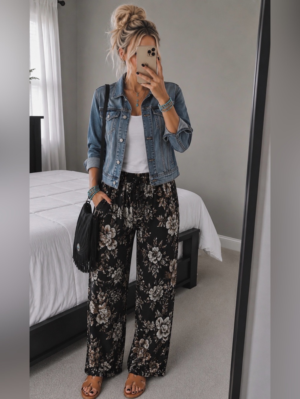 Maurices Floral Wide Leg Pants | Size: Medium | Cozy Boho Style